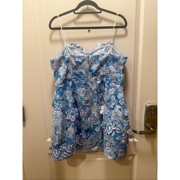 ELLIATT Roseate Floral Mini Dress in Blue Wedding Guest size XXL NWT - Stain!!!!